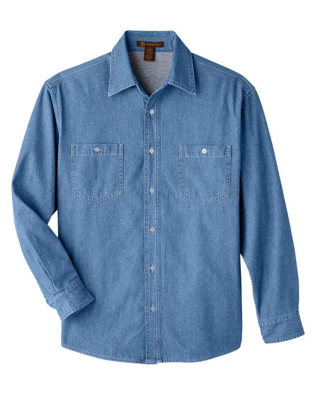 Harriton Men's Denim Shirt-Jacket — view 13