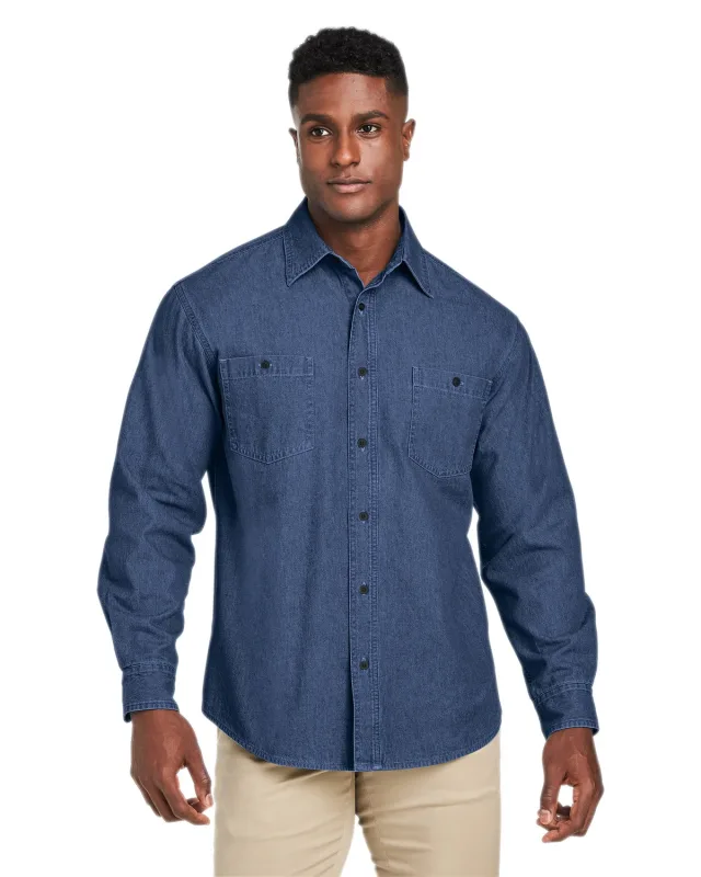 Harriton Men's Denim Shirt-Jacket — view 4