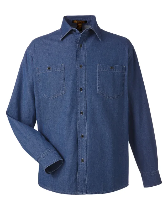 Harriton Men's Denim Shirt-Jacket — view 8