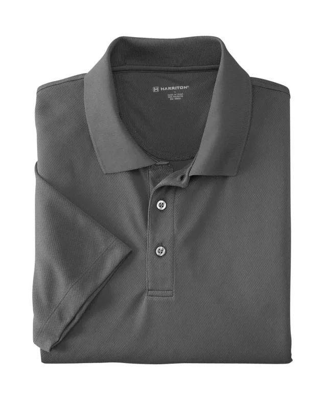 Harriton Men's Double Mesh Polo — view 5