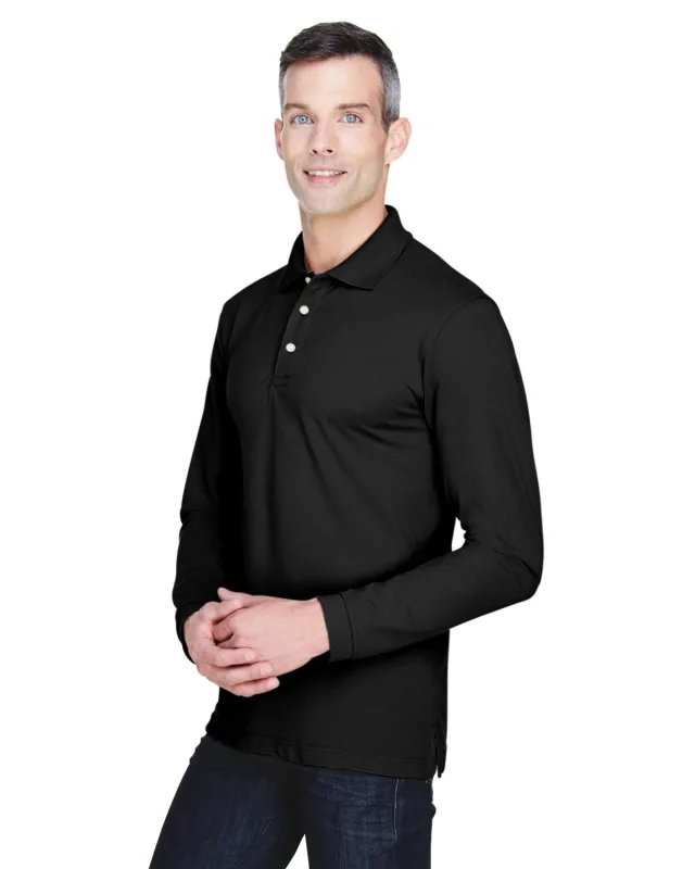 Harriton Men's Easy Blend Long-Sleeve Polo — view 10