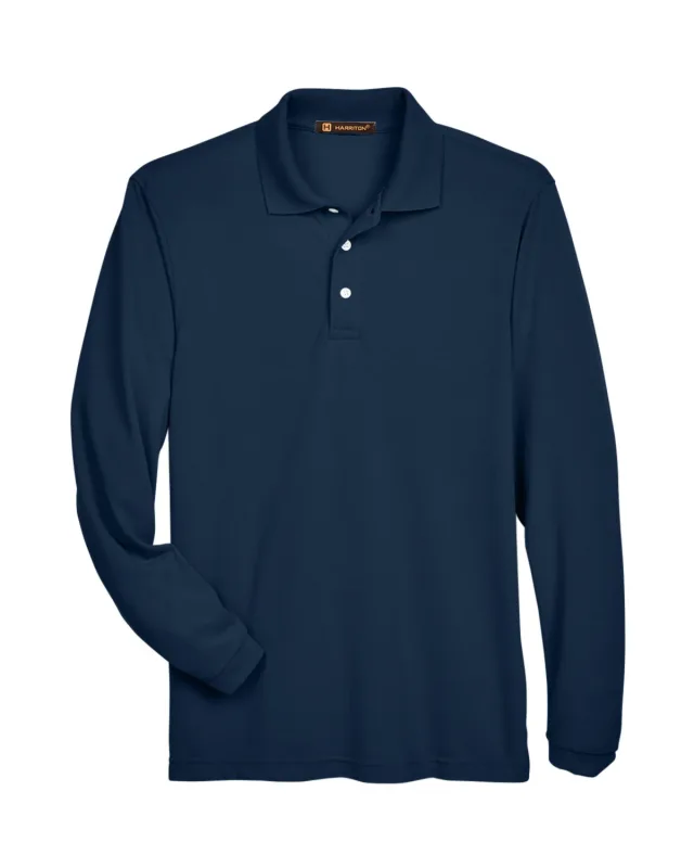 Harriton Men's Easy Blend Long-Sleeve Polo — view 14