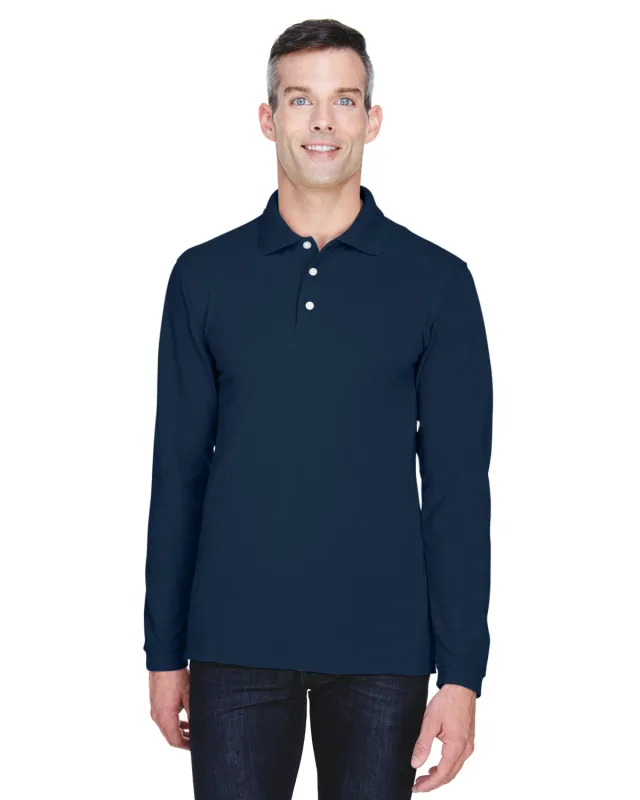 Harriton Men's Easy Blend Long-Sleeve Polo — view 15