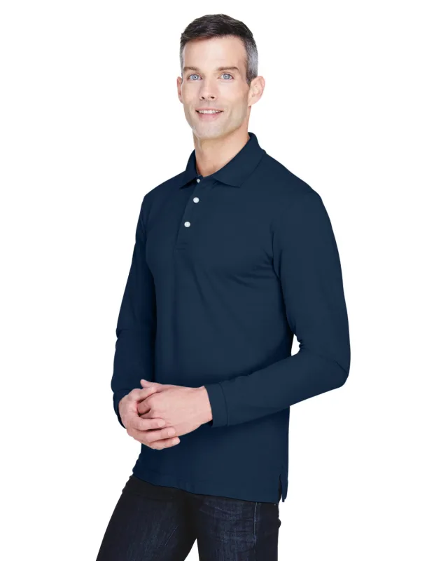 Harriton Men's Easy Blend Long-Sleeve Polo — view 16