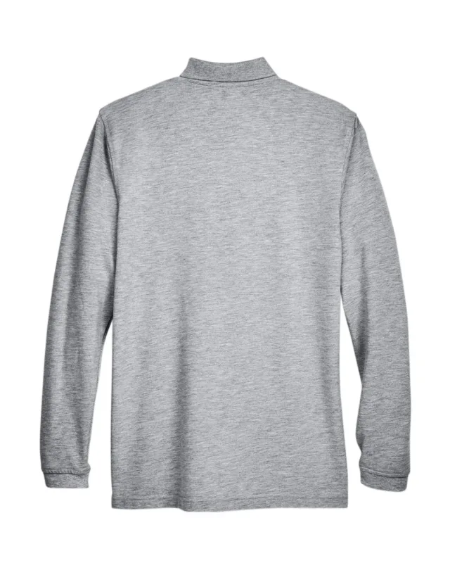 Harriton Men's Easy Blend Long-Sleeve Polo — view 2