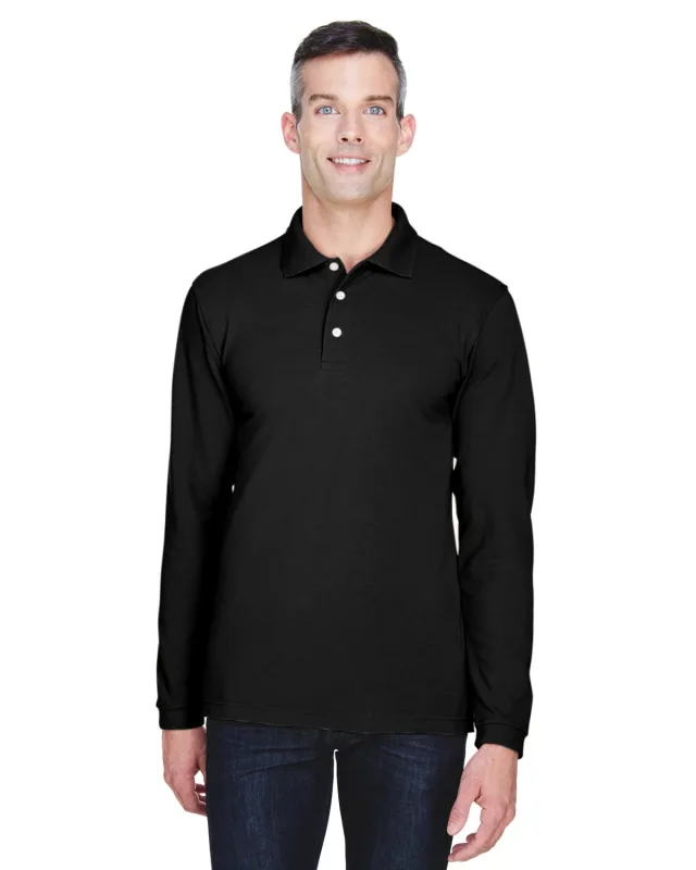 Harriton Men's Easy Blend Long-Sleeve Polo — view 9