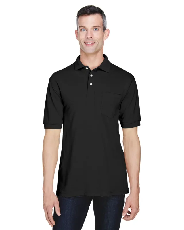 Harriton Men's Easy Blend Polo with Pocket — view 10