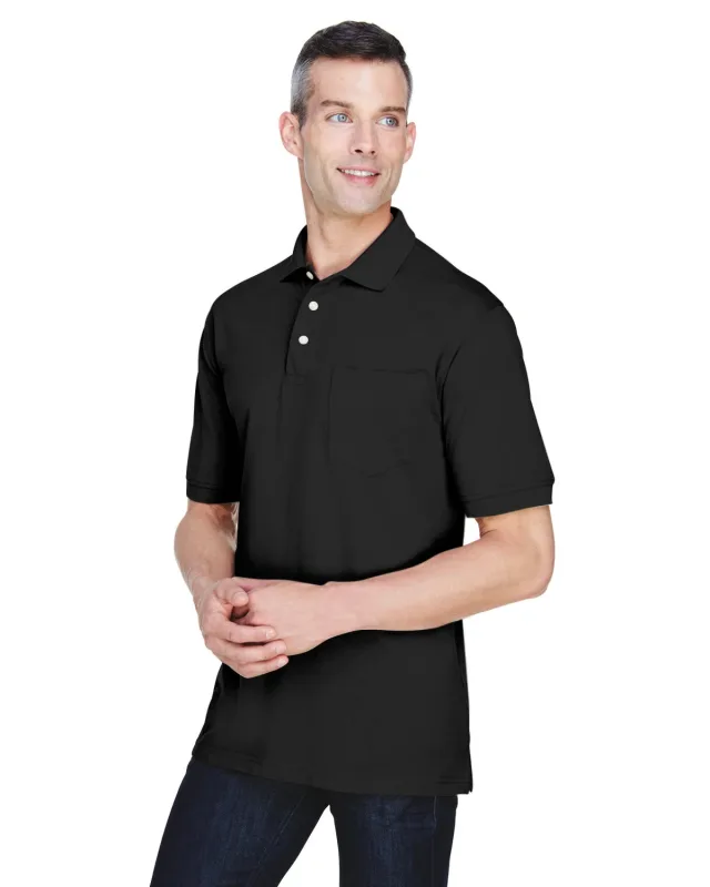Harriton Men's Easy Blend Polo with Pocket — view 11