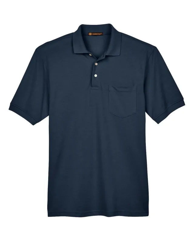 Harriton Men's Easy Blend Polo with Pocket — view 15
