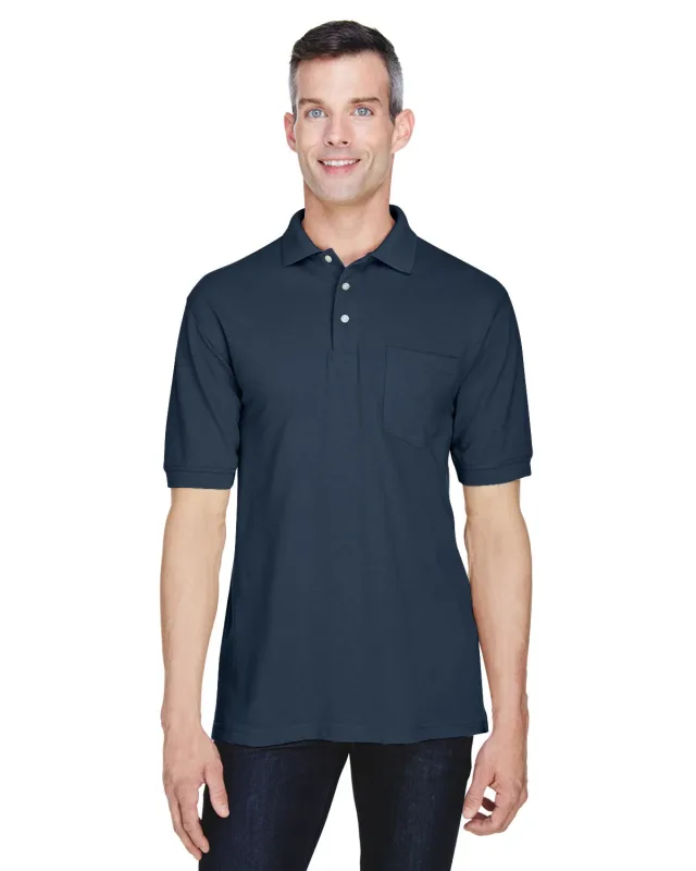 Harriton Men's Easy Blend Polo with Pocket — view 16