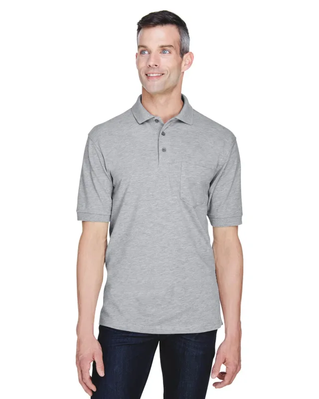 Harriton Men's Easy Blend Polo with Pocket — view 4
