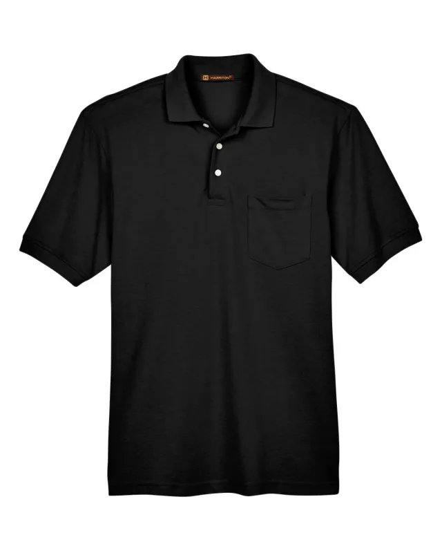 Harriton Men's Easy Blend Polo with Pocket — view 9