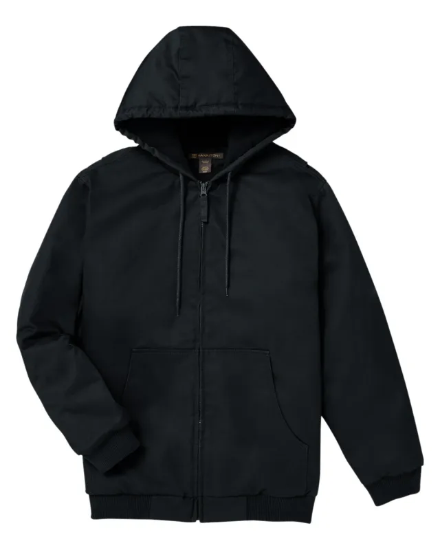 Harriton Men's Tall ClimaBloc® Heavyweight Hooded Full-Zip Jacket — view 3