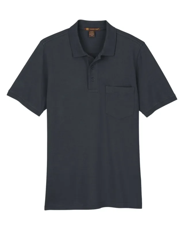 Harriton Men's Valiant Cotton Snag Protect Pocket Polo — view 13