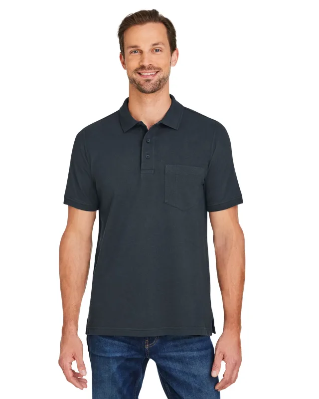 Harriton Men's Valiant Cotton Snag Protect Pocket Polo — view 14
