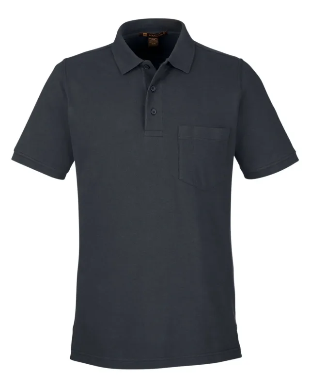 Harriton Men's Valiant Cotton Snag Protect Pocket Polo — view 18