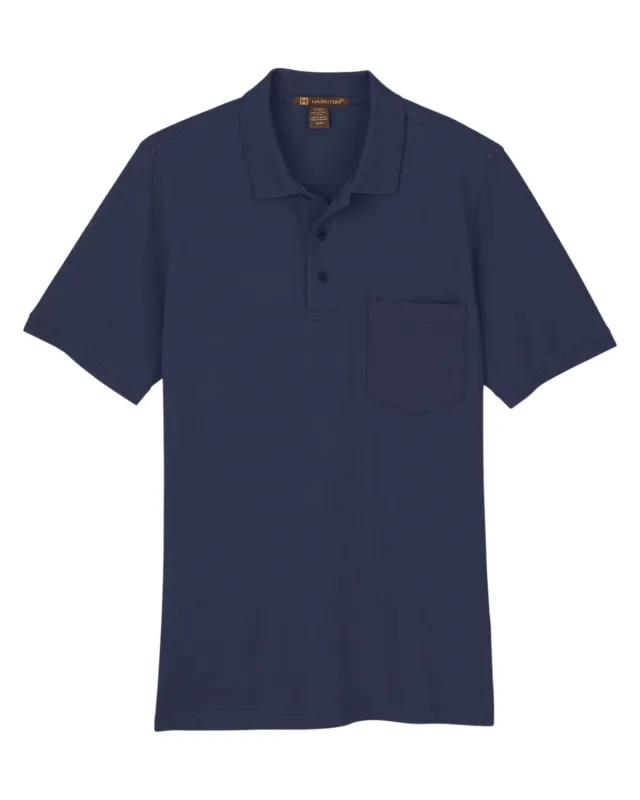 Harriton Men's Valiant Cotton Snag Protect Pocket Polo — view 23