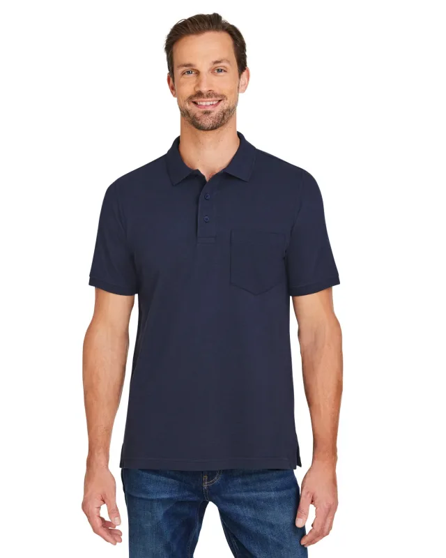 Harriton Men's Valiant Cotton Snag Protect Pocket Polo — view 24