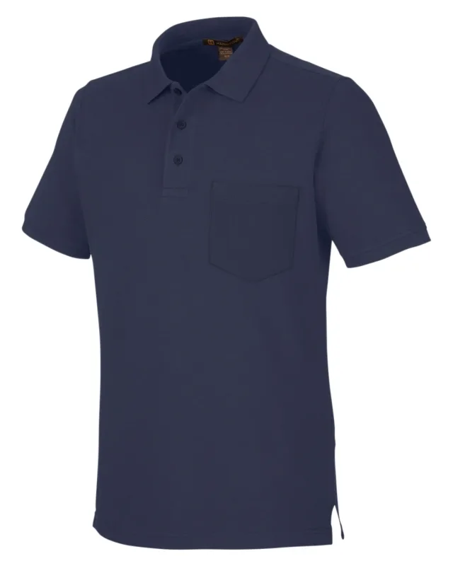 Harriton Men's Valiant Cotton Snag Protect Pocket Polo — view 26