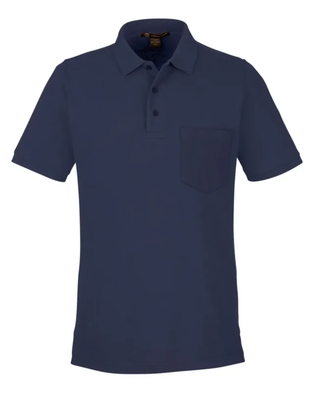 Harriton Men's Valiant Cotton Snag Protect Pocket Polo — view 28