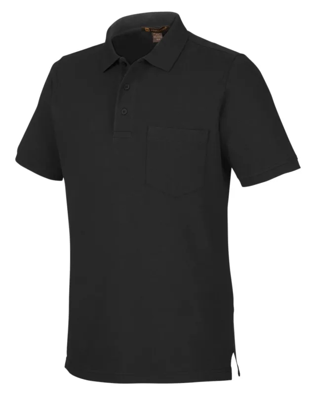 Harriton Men's Valiant Cotton Snag Protect Pocket Polo — view 6