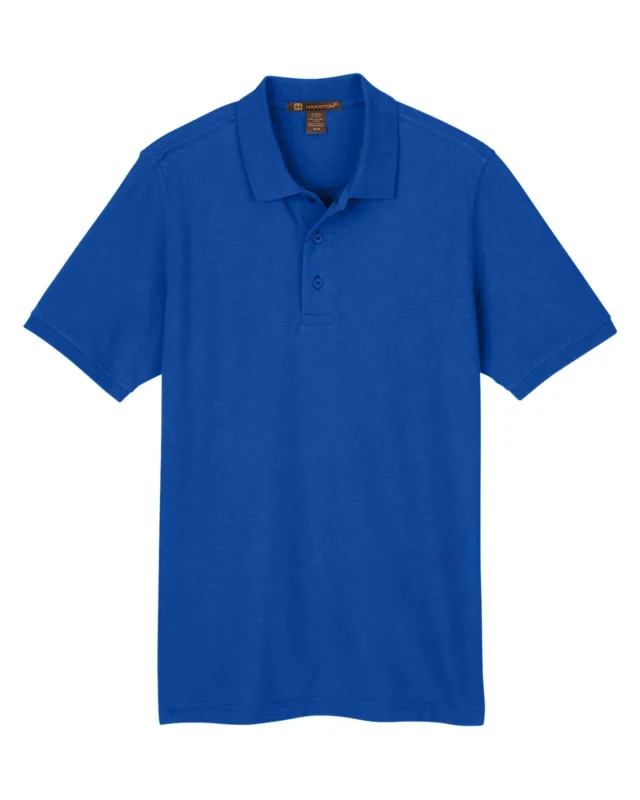 Harriton Men's Valiant Cotton Snag Protect Polo — view 3
