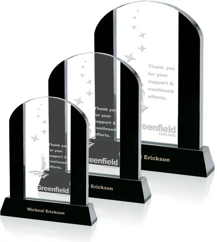 Clear and Black Customizable Harwood Award - USA Made