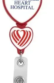 Heart Double Up Retractable Badge Reel — view 5