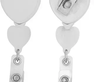 Heart Double Up Retractable Badge Reel — view 7