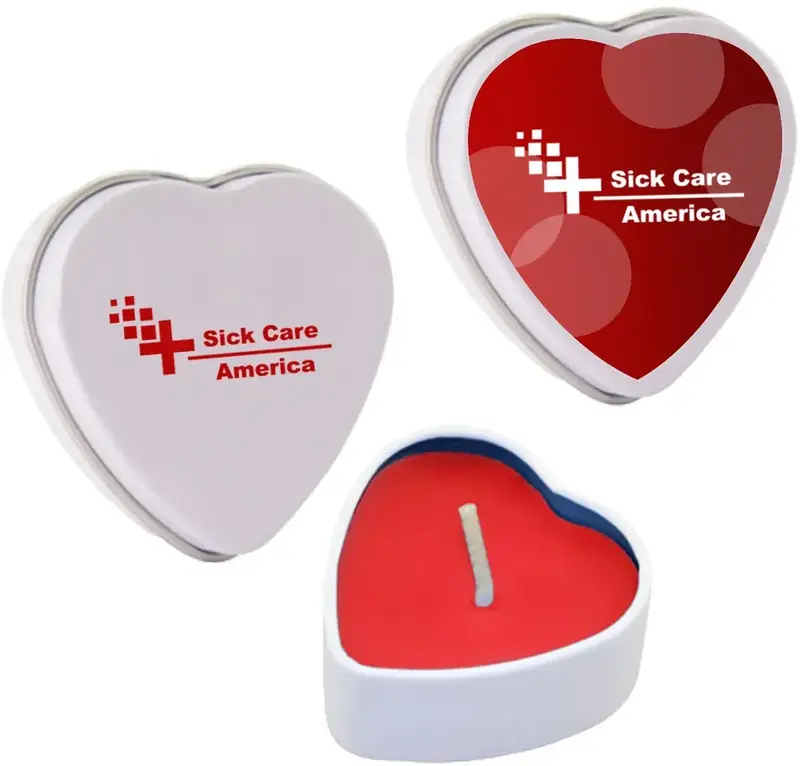 Promotional Heart Tin Candle