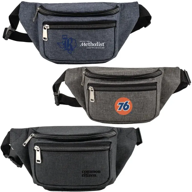 Custom Triple Zipper Fanny Pack