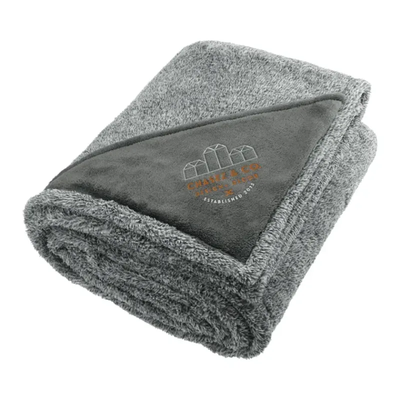 Personalized Heathered Fuzzy Fleece Blanket - 50"x60" — view 5