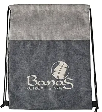 Personalized Heathered N' Jute Drawstring Backpack — view 2