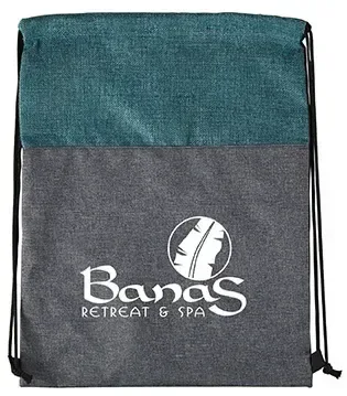 Personalized Heathered N' Jute Drawstring Backpack — view 3