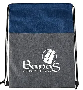 Personalized Heathered N' Jute Drawstring Backpack — view 4