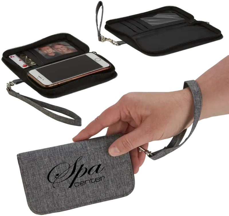 Personalized Heathered On-The-Go Wallet