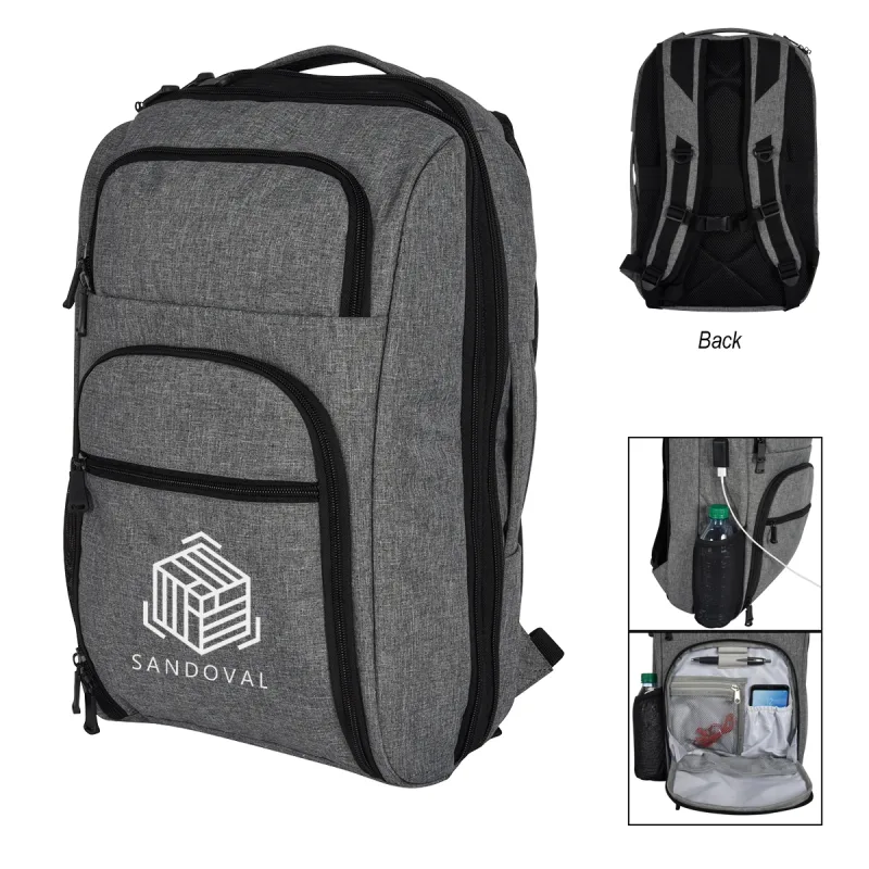 Heathered RFID Laptop Backpack & Briefcase — view 5