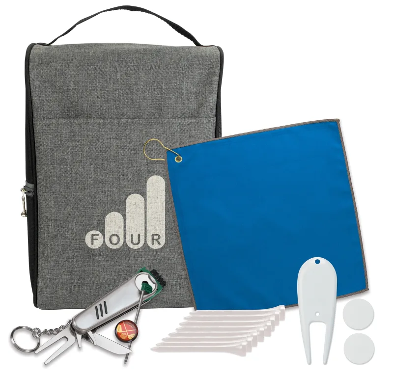 Custom Heathered Shoe Bag Golf Kit — view 3