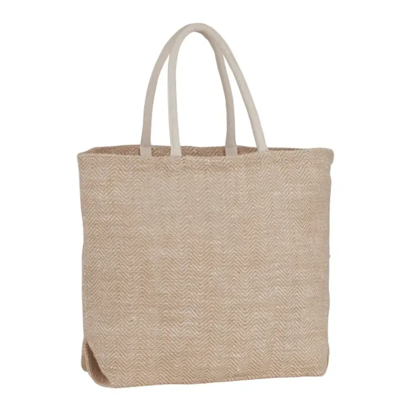 Herringbone Jute Tote Bag — view 3
