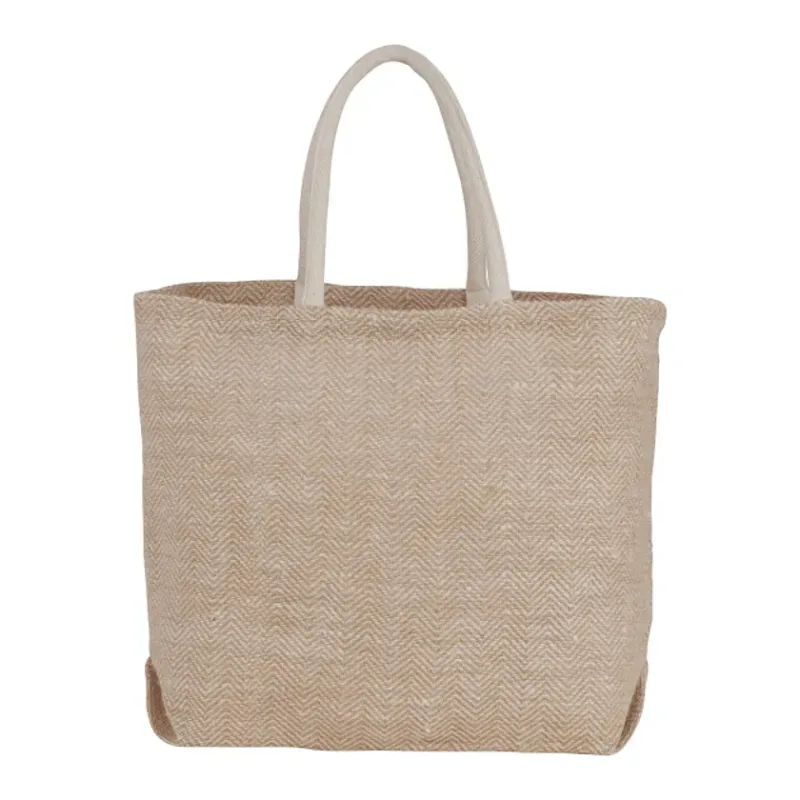 Herringbone Jute Tote Bag — view 4