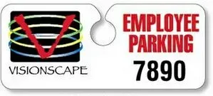 Hidden Hang Tag Parking Permit (.035" Recycled White Polyethylene)