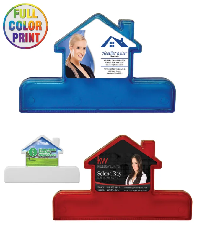 Home-Shaped Bag Clip with Solid Color Finish — view 2