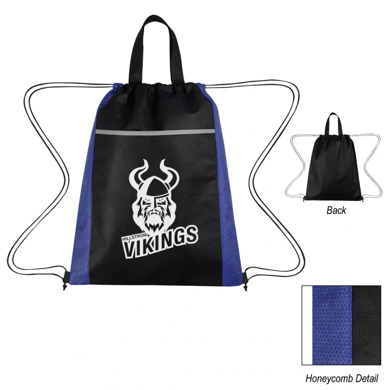 Honeycomb Non-Woven Drawstring Bag — view 2