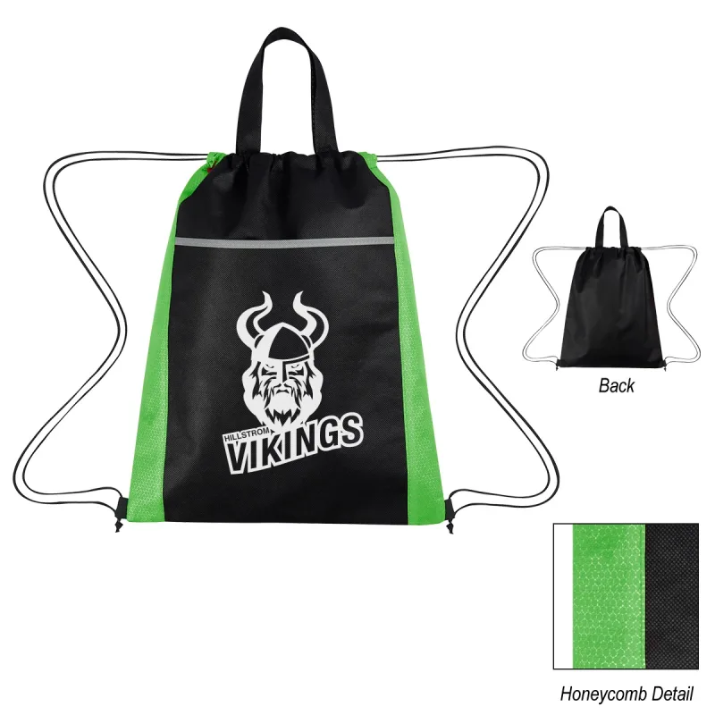 Honeycomb Non-Woven Drawstring Bag — view 3