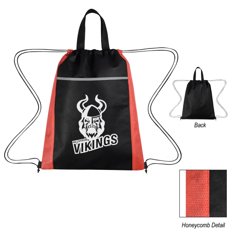 Honeycomb Non-Woven Drawstring Bag — view 4
