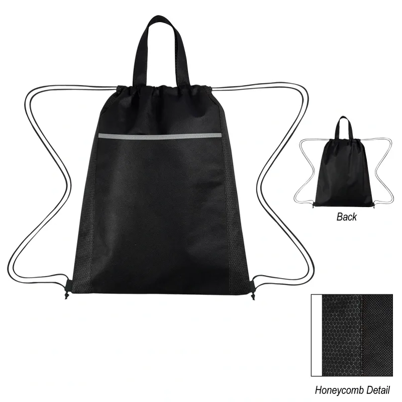 Honeycomb Non-Woven Drawstring Bag — view 5
