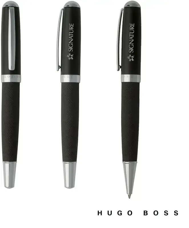 Custom Branded Hugo Boss Executive Pen with Fabric Wrap, ideal for business promotion.