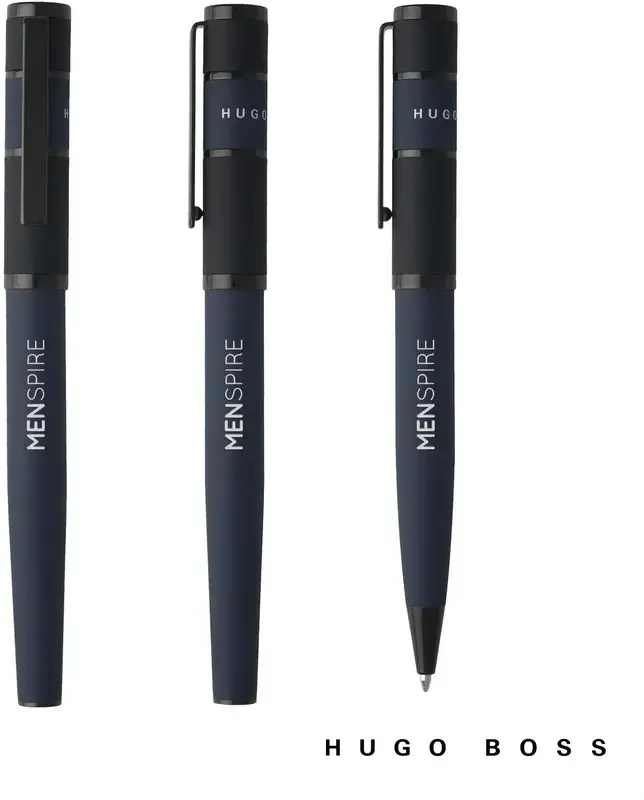 Hugo Boss "Formation Ribbon" Dark Chrome Trim Ballpoint Pen for Business and Office Use