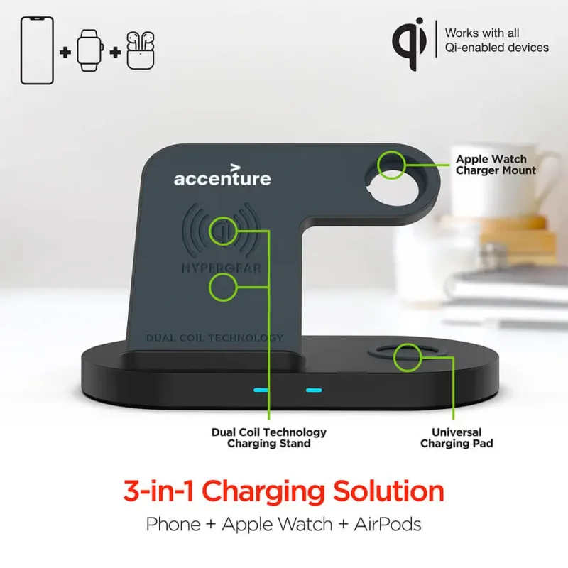Hypergear 3-in-1 Wireless Charging Dock — view 3