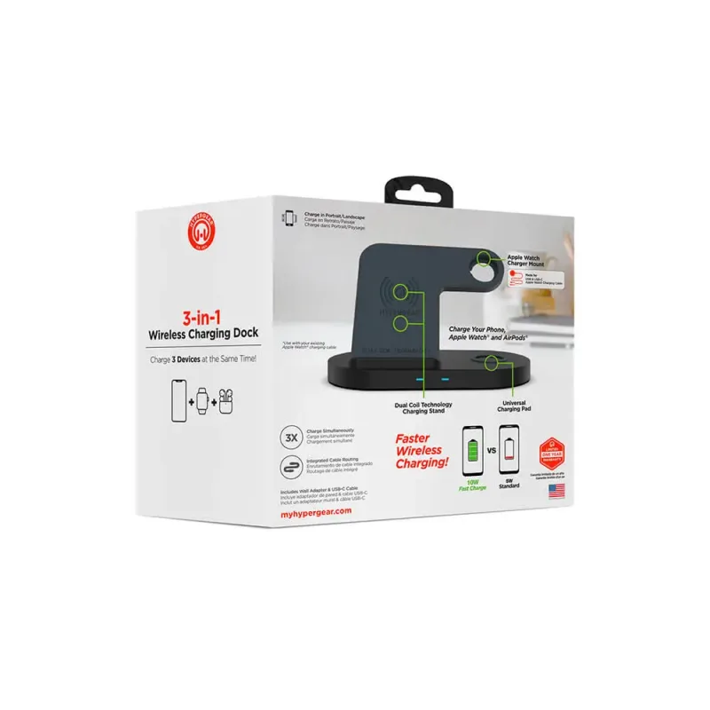 Hypergear 3-in-1 Wireless Charging Dock — view 6